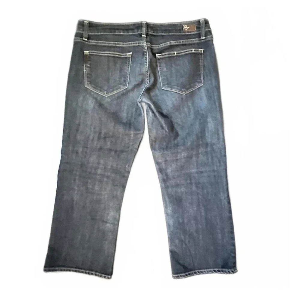 Paige Canyon Crop Jeans Dark Wash Blue Low‎ Rise Bootcut Size 30
